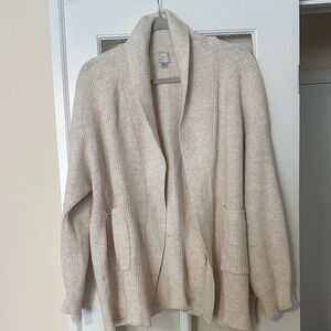 a new day Soft Cream Shawl-Collar Open Cardigan